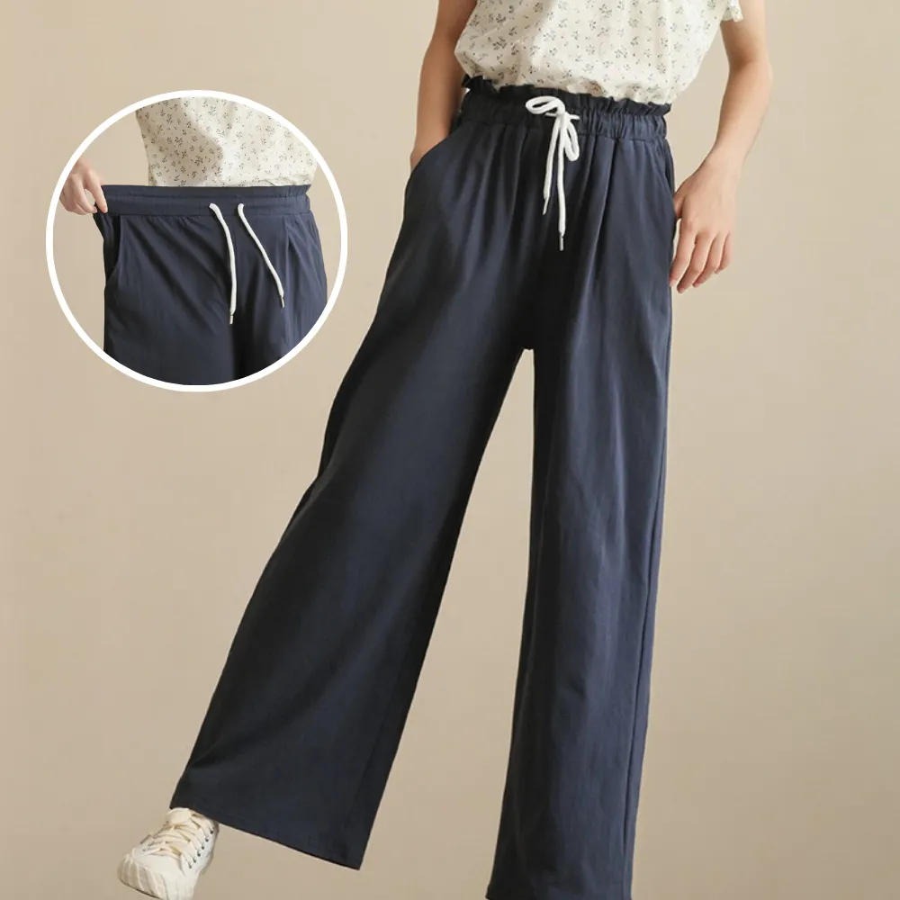 日系 碎花小飞袖衬衫/ 直筒裤 Delicate Floral Ruffle Sleeve Blouse/ Classic Straight Leg Pants