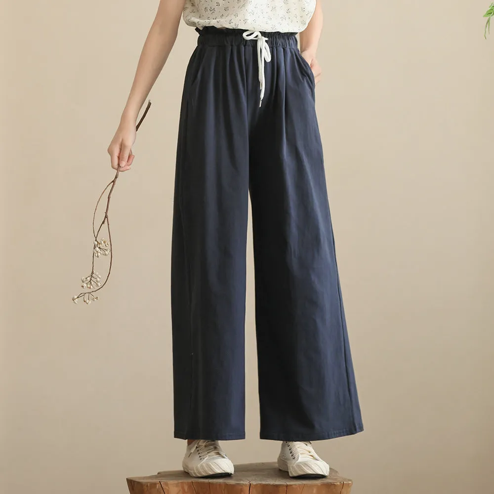 日系 碎花小飞袖衬衫/ 直筒裤 Delicate Floral Ruffle Sleeve Blouse/ Classic Straight Leg Pants
