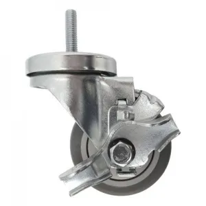 3" x 1-1/4" Thermo-Pro Threaded Swivel Stem Caster, Brake (3/8") 210 lbs. Cap
