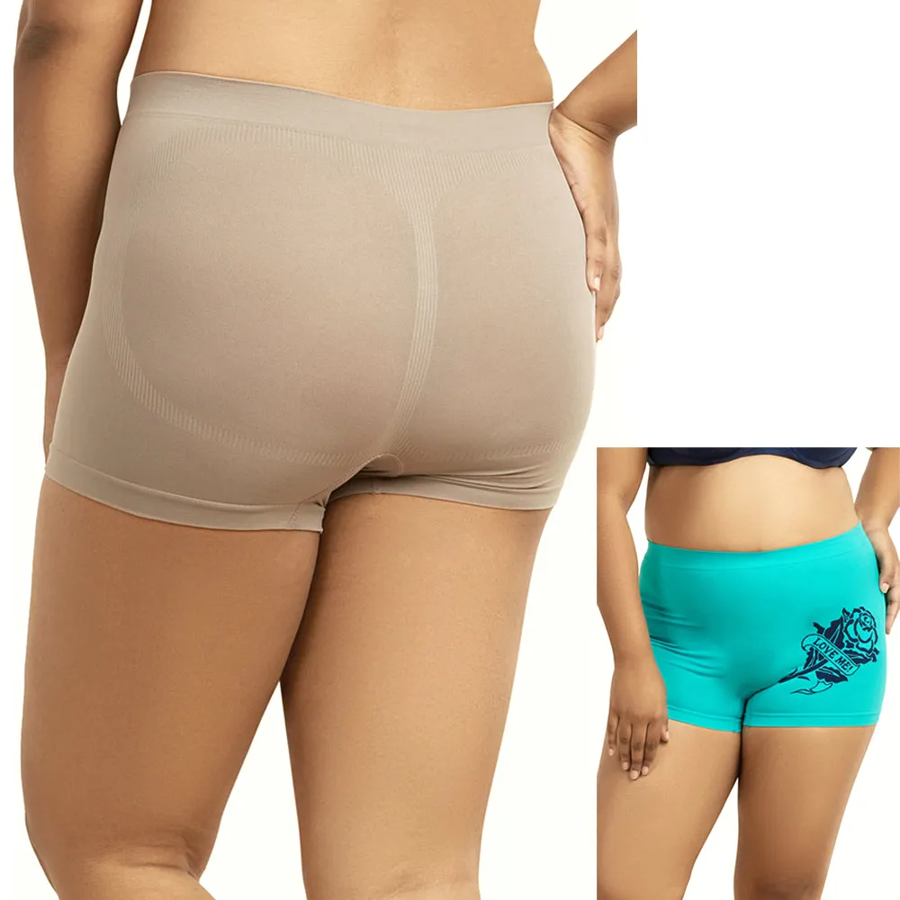 6 Pack Women's Seamless Soft Boyshort Sport Panties Plus Size Underwear Lingerie