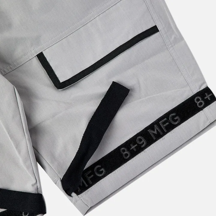 8&9 Grey Strapped Up Rip Stop Shorts (SHRIPGRY)