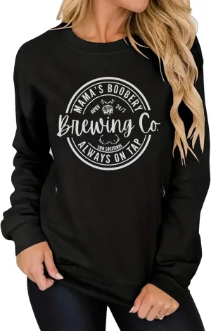 AEARGIV Women Causal Maternity Nursing Sweatshirt Comfort Friendly Zip Breastfeeding Pullover Tops Mama's Boobery Sweater