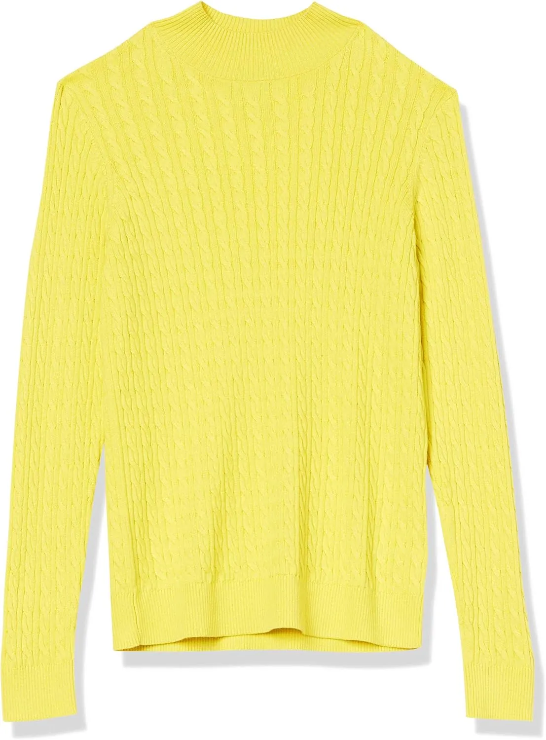 Amazon Essentials Women's Classic-Fit Lightweight Cable Long-Sleeve Mock Neck Sweater
