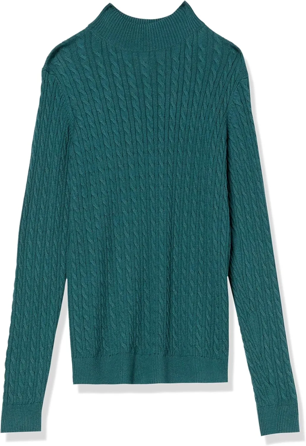 Amazon Essentials Women's Classic-Fit Lightweight Cable Long-Sleeve Mock Neck Sweater