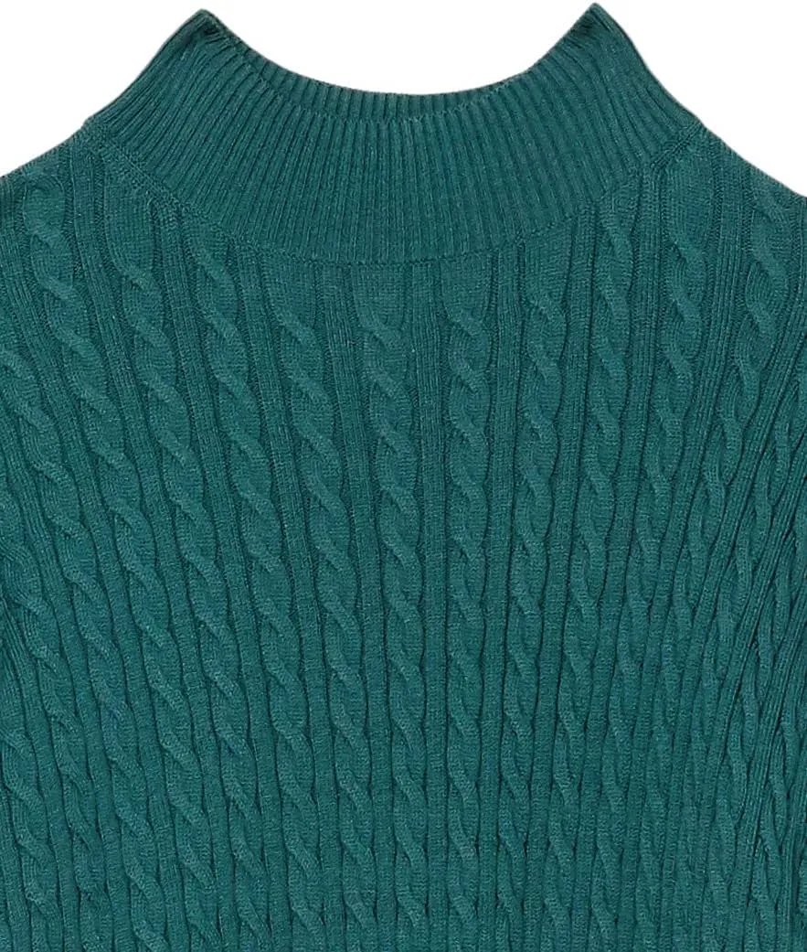Amazon Essentials Women's Classic-Fit Lightweight Cable Long-Sleeve Mock Neck Sweater