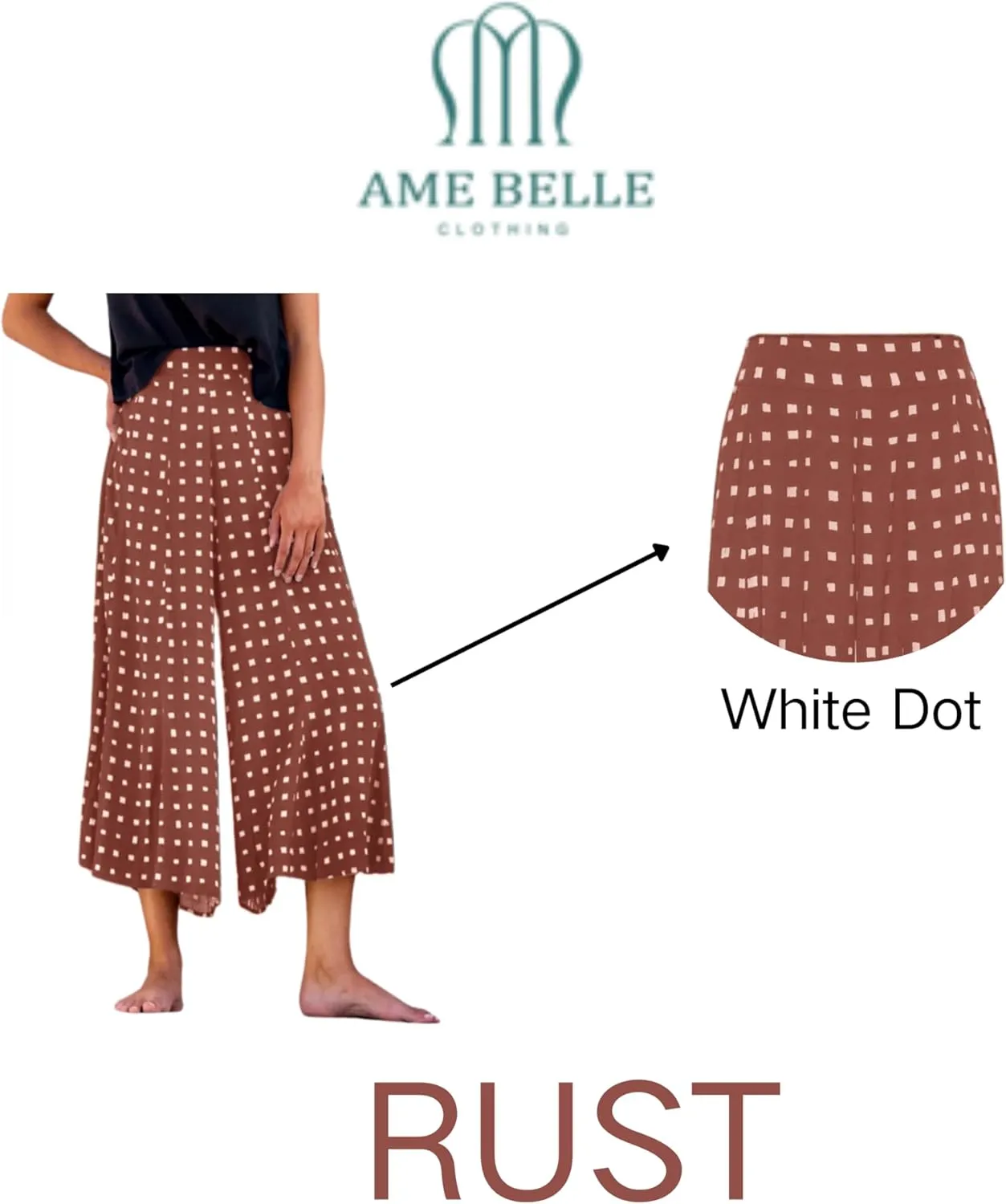 AMEBELLE Women Casual Wide Leg Palazzo Pants Women Elastic Flowy Pants High Waisted Trousers Pants