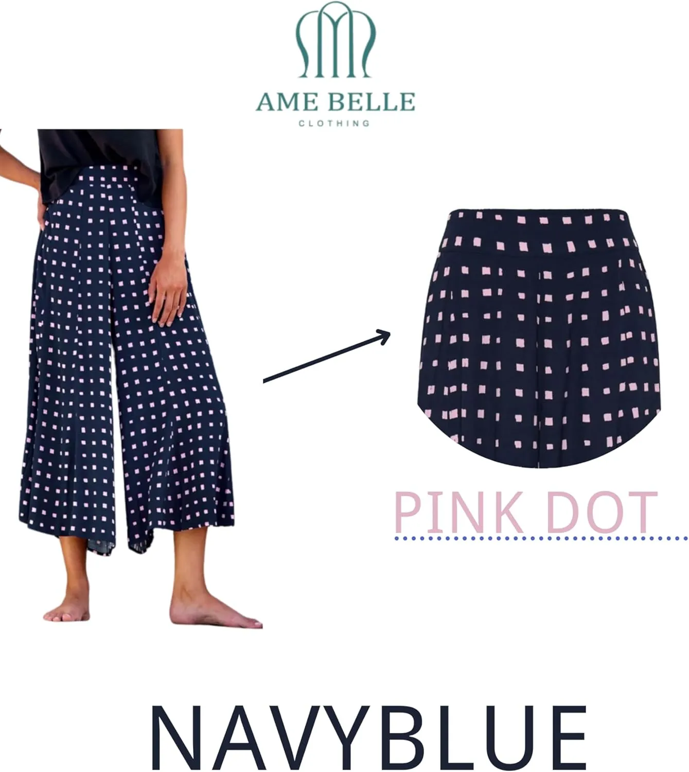 AMEBELLE Women Casual Wide Leg Palazzo Pants Women Elastic Flowy Pants High Waisted Trousers Pants