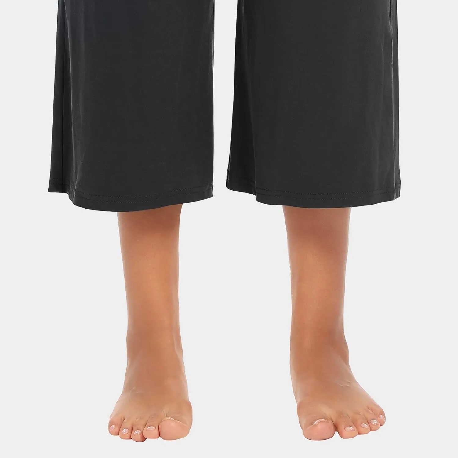 Annenmy Womens Capri Yoga Pants Wide Leg Gym Shorts Quick Dry Drawstring Pants Loose Workout Capris Sweatpants with Pockets