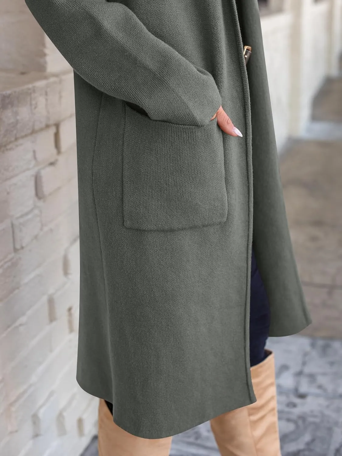 ANRABESS Women's Cardigan Long Sweater Oversized Open Front Knit Duster Coat 2024 Trendy Lady Fall Coatigan Outerwear