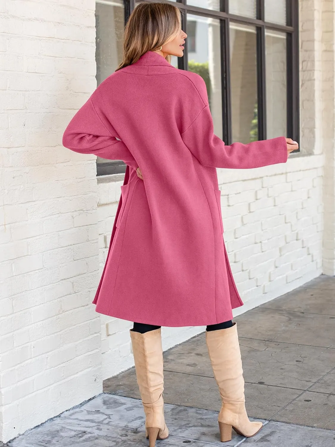 ANRABESS Women's Cardigan Long Sweater Oversized Open Front Knit Duster Coat 2024 Trendy Lady Fall Coatigan Outerwear