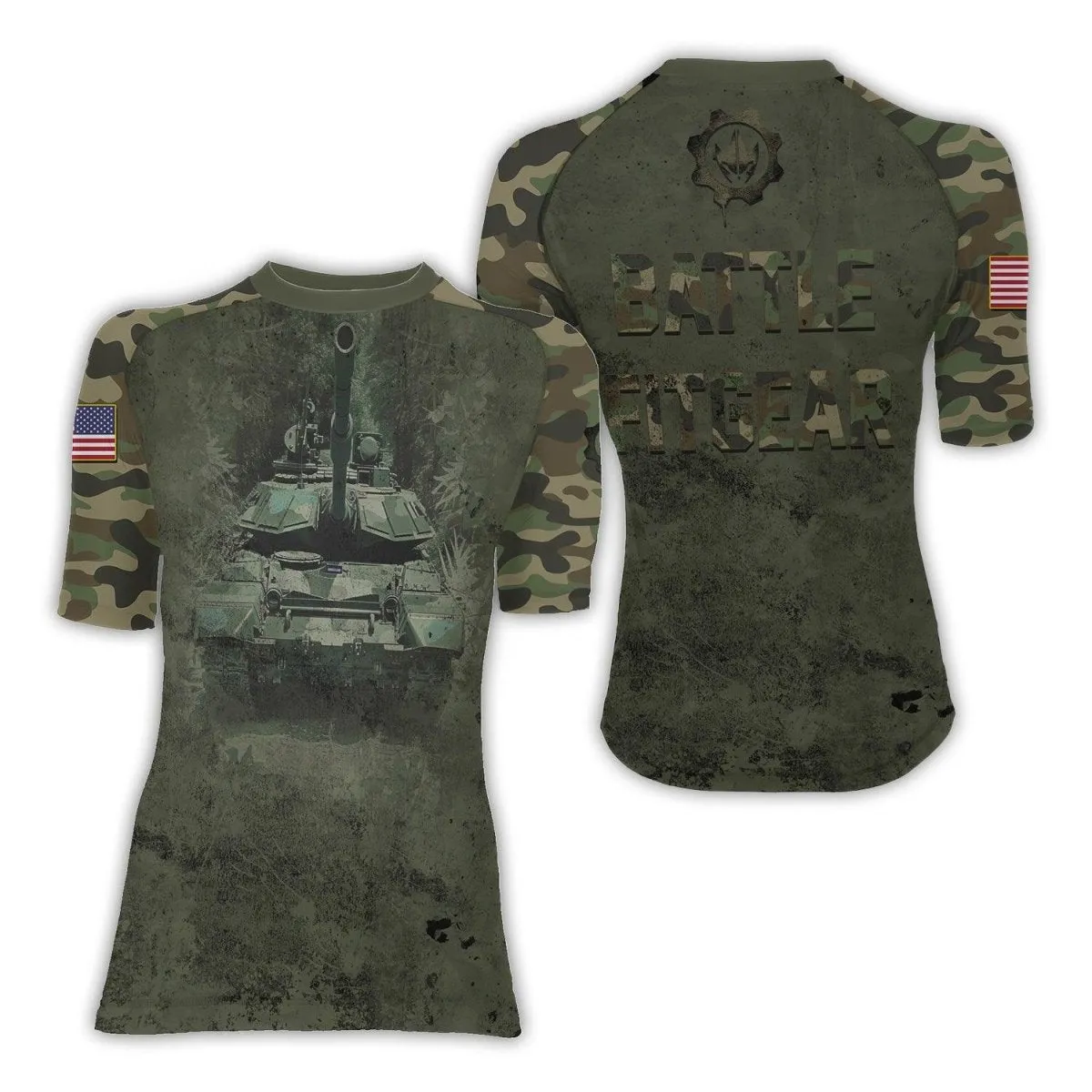 Army Camo Women's Short Sleeve Rash Guard