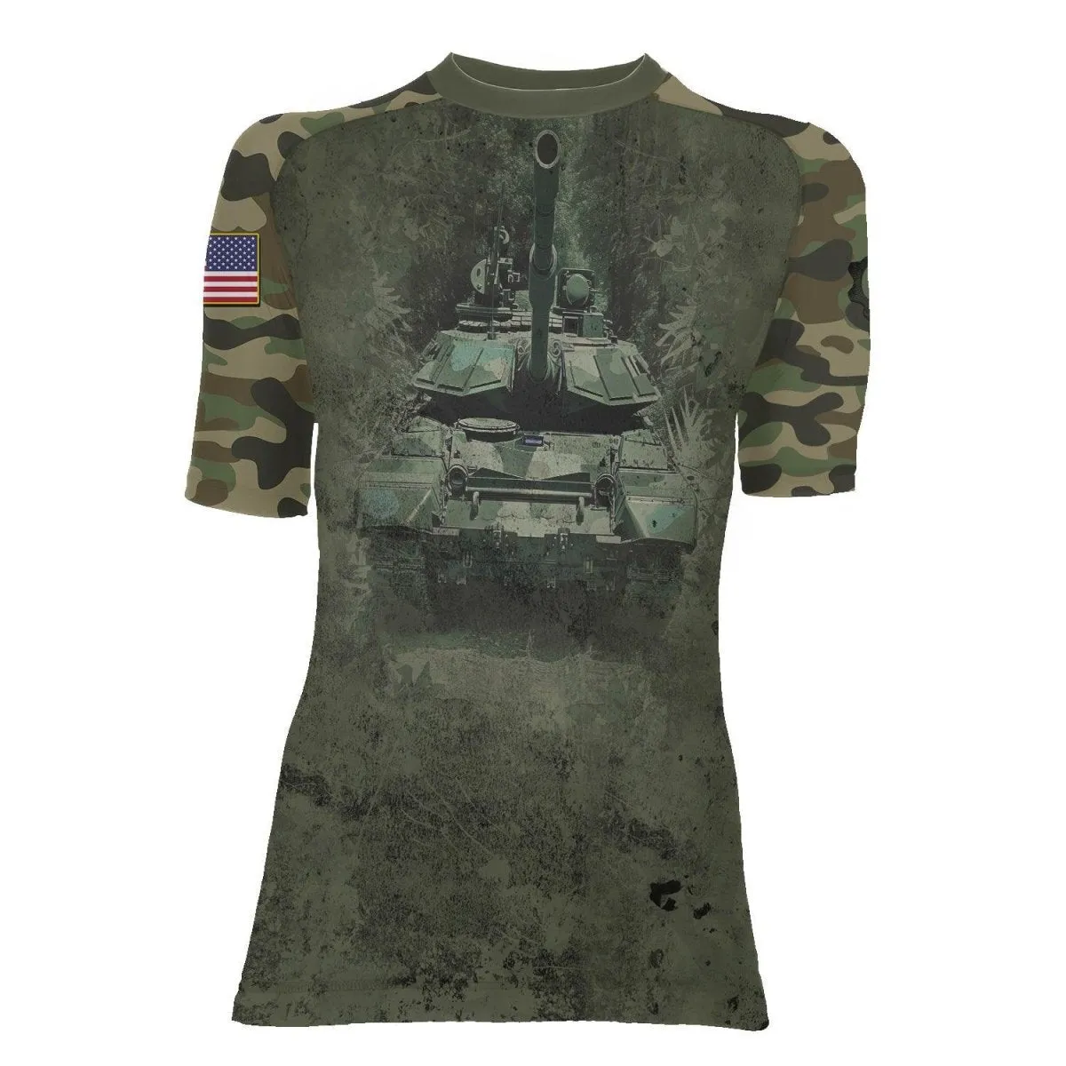 Army Camo Women's Short Sleeve Rash Guard