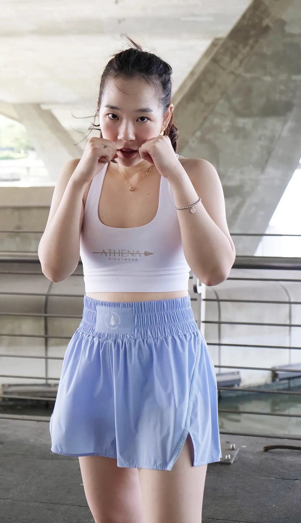 ATHENA FIGHTWEAR THEIA BOXING SHORTS (LIGHT BLUE)