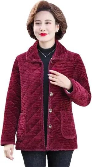 Azedssw Winter Jackets Women Cotton Parkas Grandma Padded Jacket Mother's Clothes Female Coat