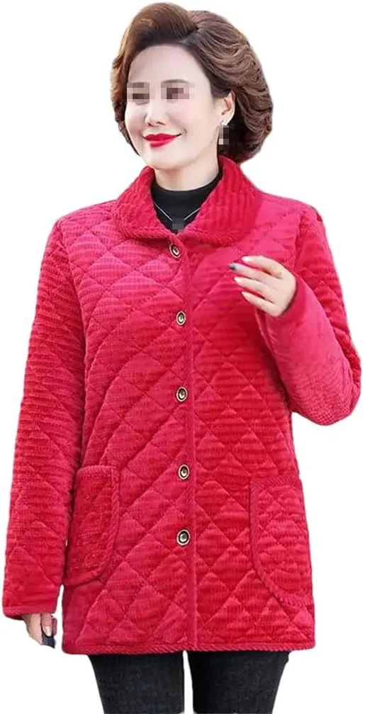 Azedssw Winter Jackets Women Cotton Parkas Grandma Padded Jacket Mother's Clothes Female Coat