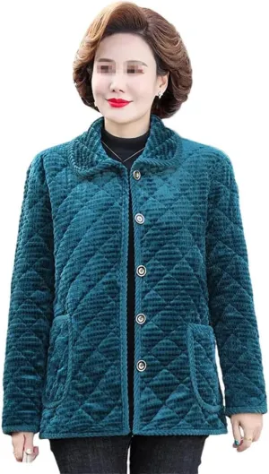 Azedssw Winter Jackets Women Cotton Parkas Grandma Padded Jacket Mother's Clothes Female Coat