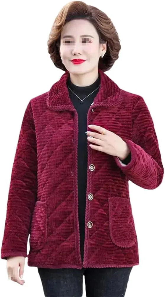 Azedssw Winter Jackets Women Cotton Parkas Grandma Padded Jacket Mother's Clothes Female Coat