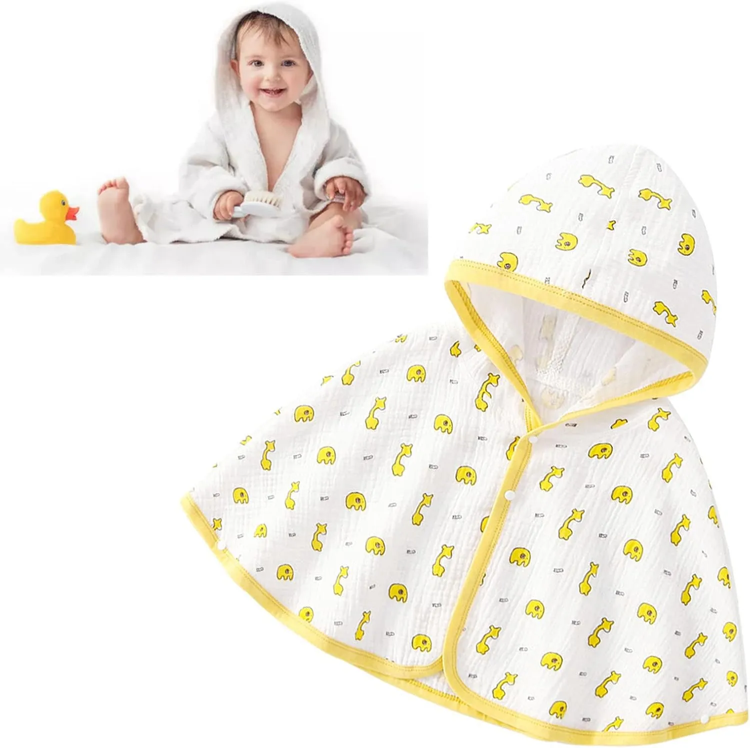 Baby Poncho Poncho Hoodie Baby Cape Cloak Summer Breathable Hooded Sun Protection Baby Outerwear Cloak for Toddlers