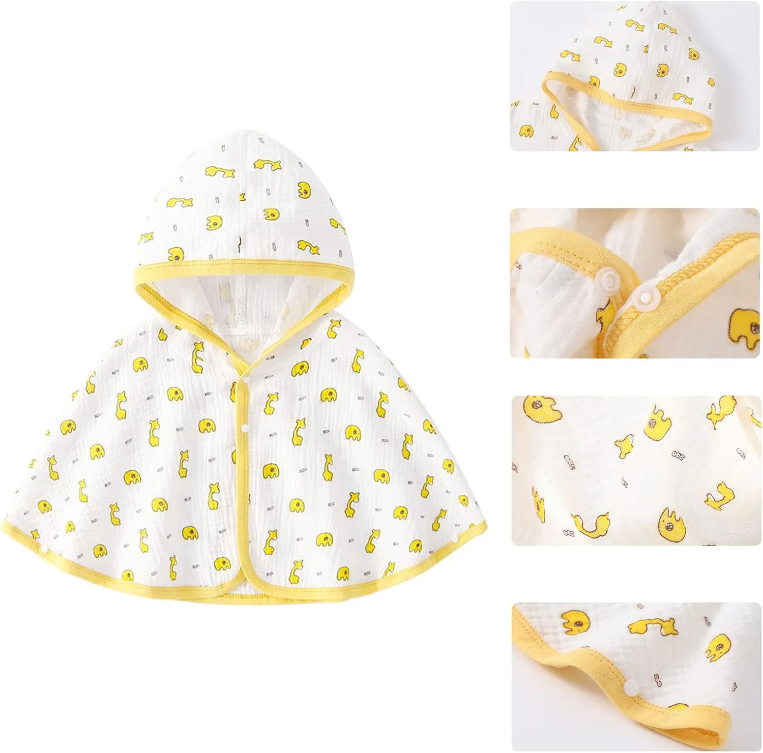 Baby Poncho Poncho Hoodie Baby Cape Cloak Summer Breathable Hooded Sun Protection Baby Outerwear Cloak for Toddlers