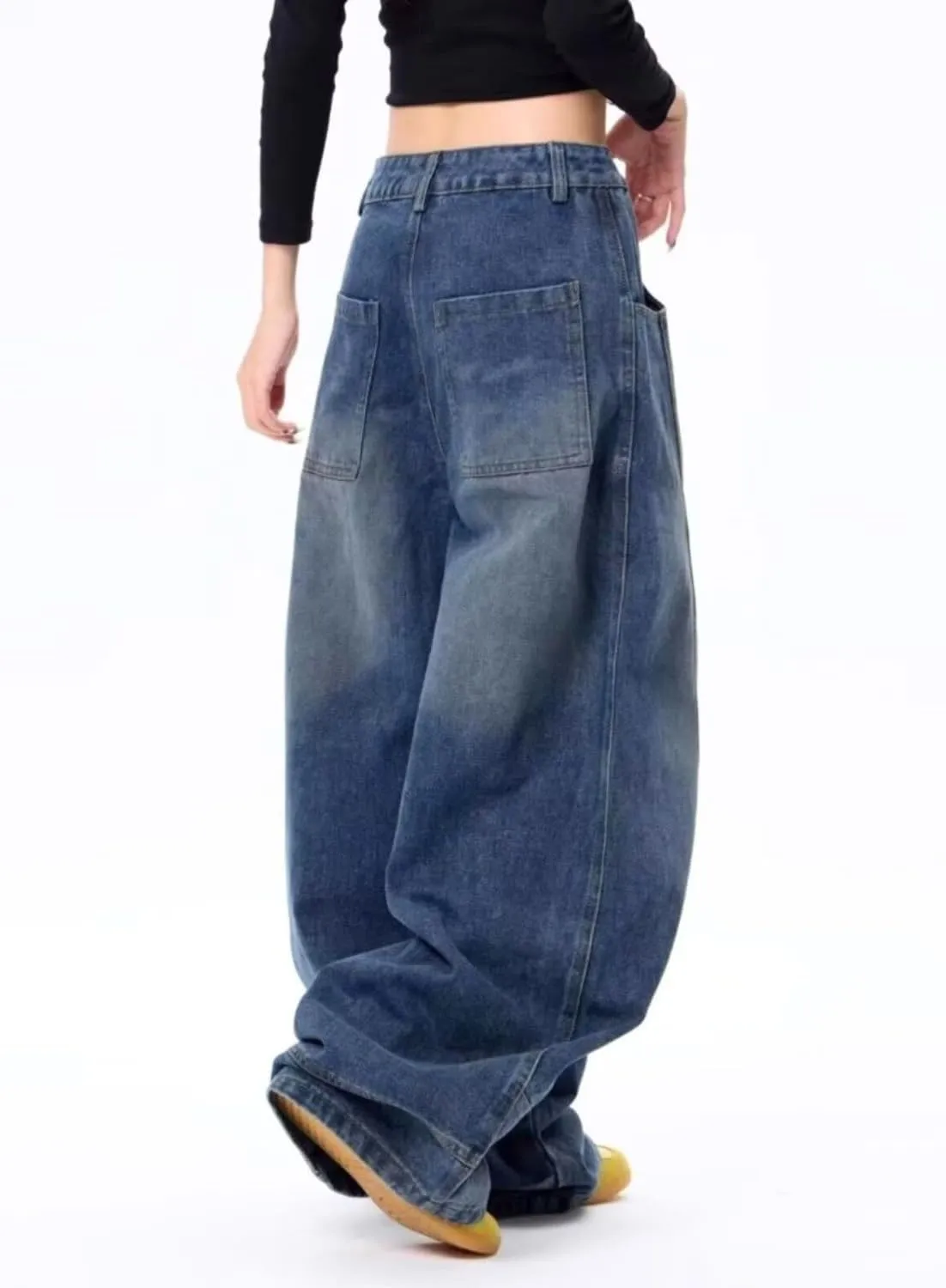 Baggy Jeans for Women Men Wide Leg Barrel Jeans Low Rise Loose Denim Pants Casual Sweatpants Scene Clothes