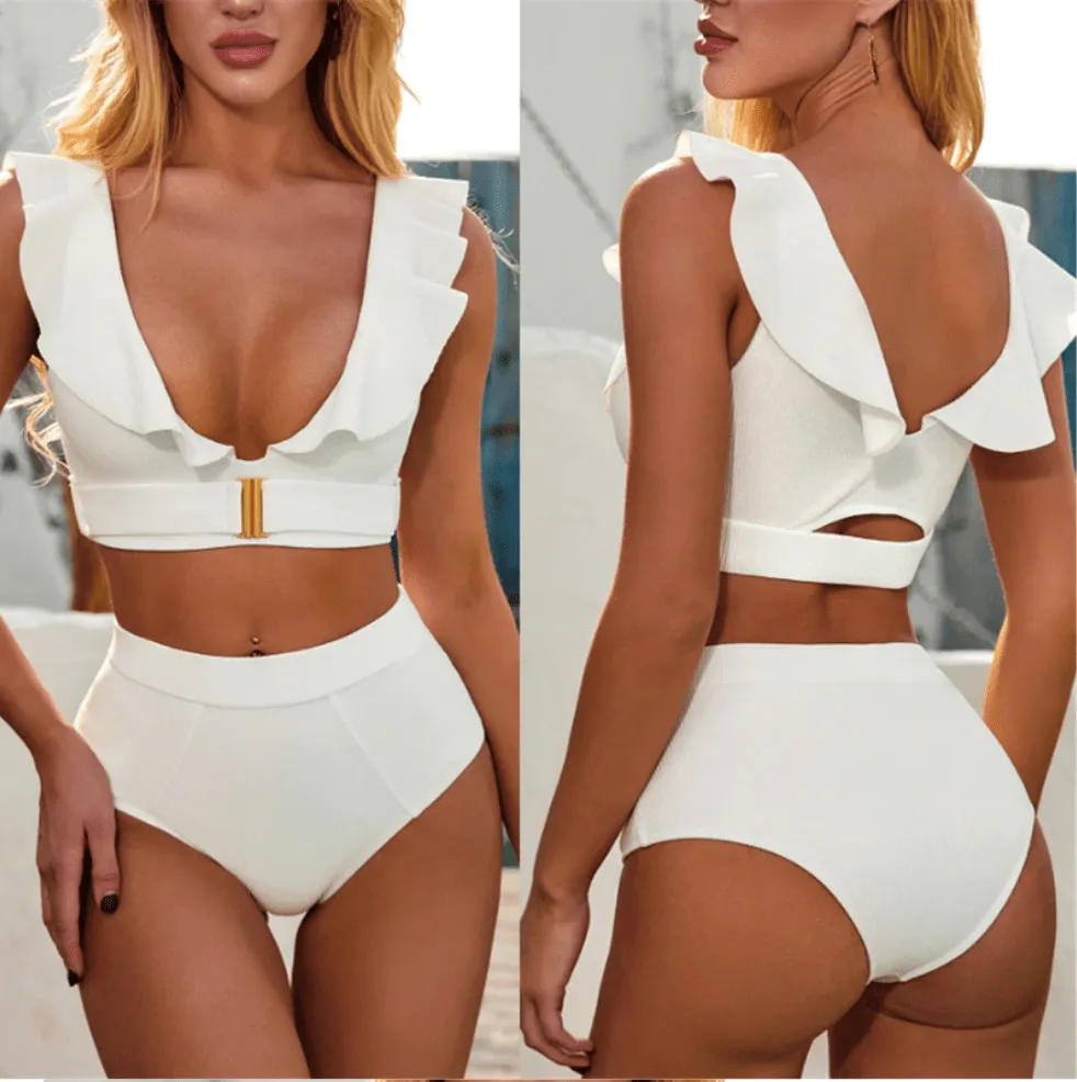 Belt Ruffles Bikini Set