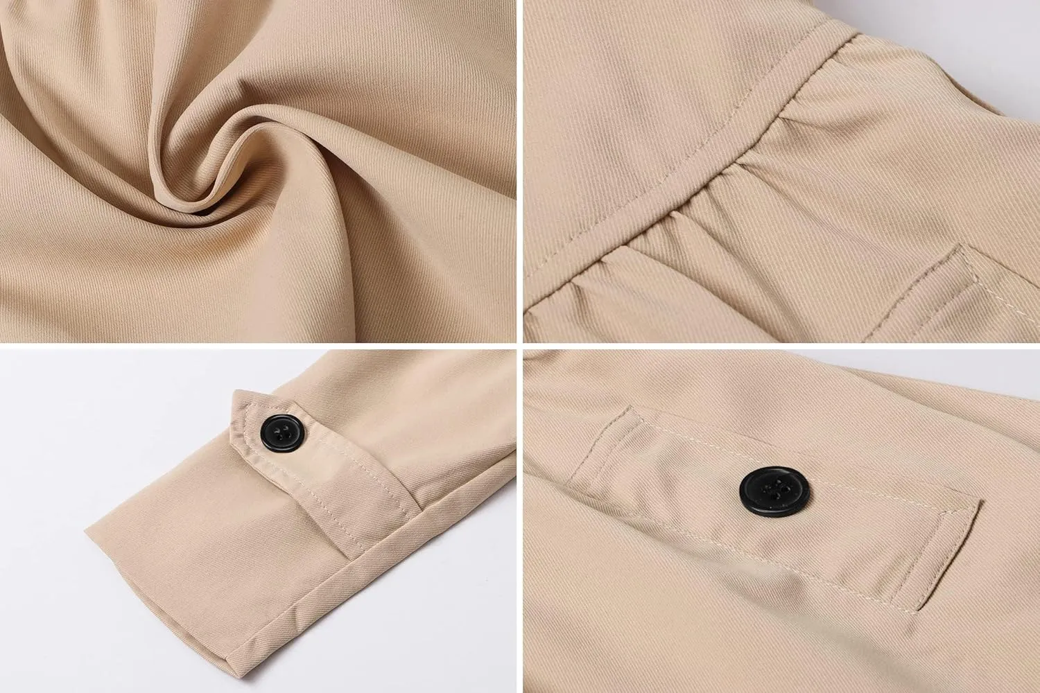 Betusline Girls 2 Packs Trench Coat Hooded Lightweight Single Breasted Dress Outerwear Jacket,2-14 Years