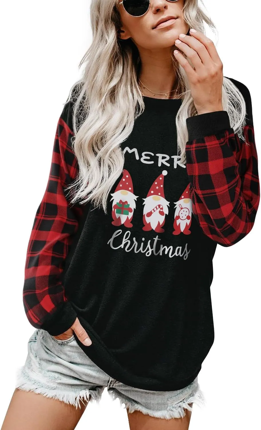 Blooming Jelly Womens Knit Pullover Sweaters Crewneck Long Sleeve Star Print Lightweight Cute Top