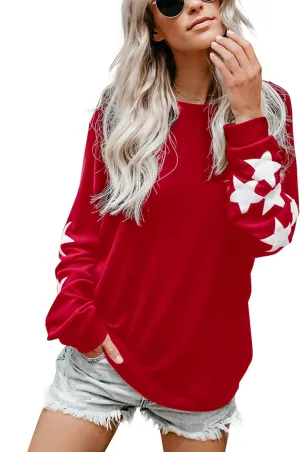 Blooming Jelly Womens Knit Pullover Sweaters Crewneck Long Sleeve Star Print Lightweight Cute Top