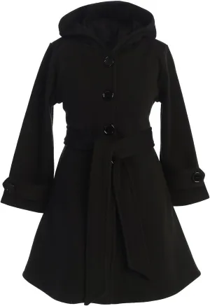 BluNight Collection Girls Dress Coat Long Sleeve Button Pocket Long Winter Coat Outerwear 2-14
