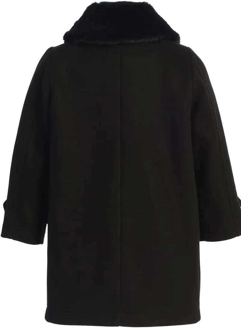 BluNight Collection Girls Dress Coat Long Sleeve Button Pocket Long Winter Coat Outerwear 2-14