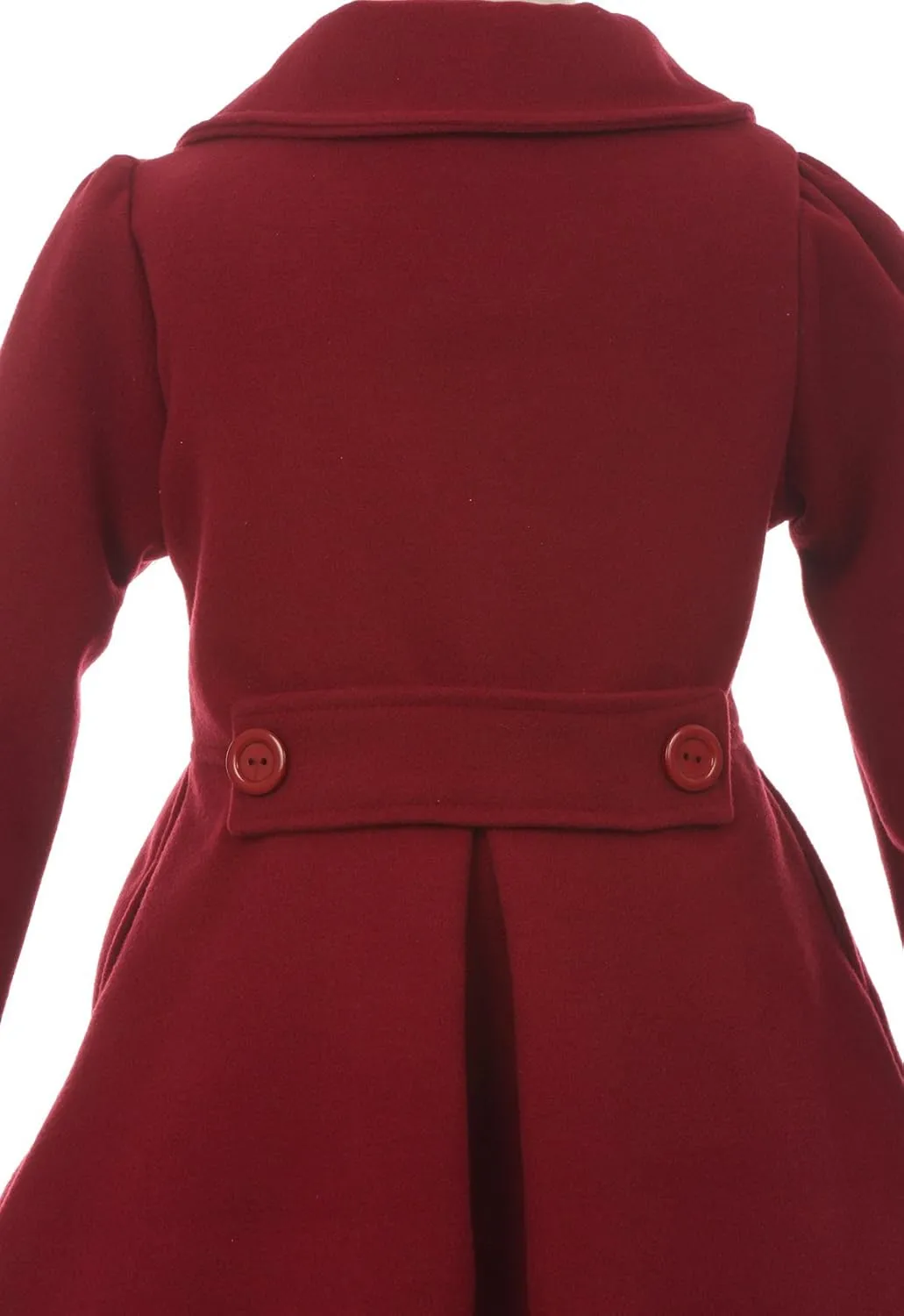 BluNight Collection Girls Dress Coat Long Sleeve Button Pocket Long Winter Coat Outerwear 2-14