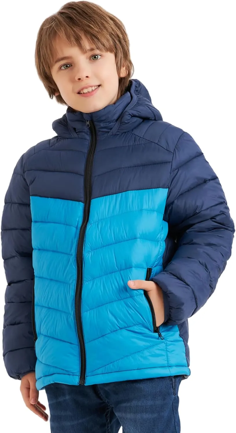 Boys Girls Toddlers Lightweight Hooded Puffer Jacket Kids Winter Coat Warm Comfy Outerwear