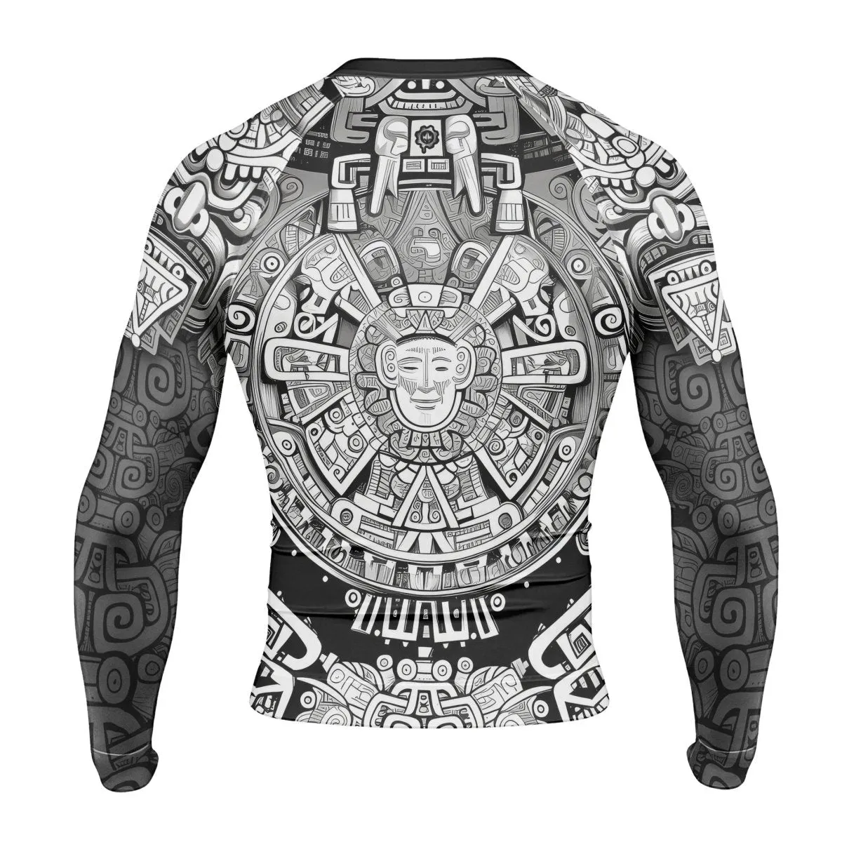Brave Aztec Warrior Men's Long Sleeve Rash Guard