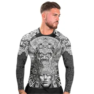 Brave Aztec Warrior Men's Long Sleeve Rash Guard