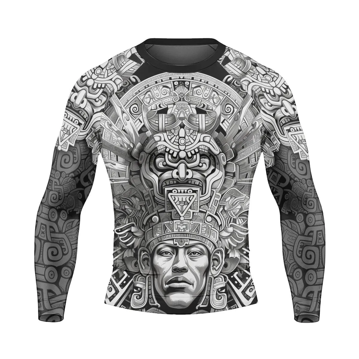 Brave Aztec Warrior Men's Long Sleeve Rash Guard