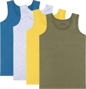 Brix Toddler Boys Tank Tops  4-Pack Cotton Shirts Comfort Toddler Clothes.