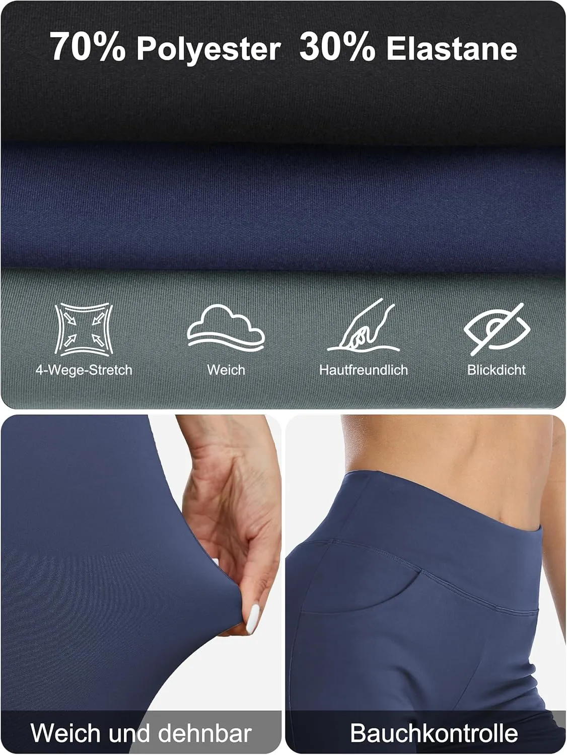 Buttery Soft Women's Bootcut Yoga Pants with 4 Pockets Tummy Control Workout Bootleg Work Pants