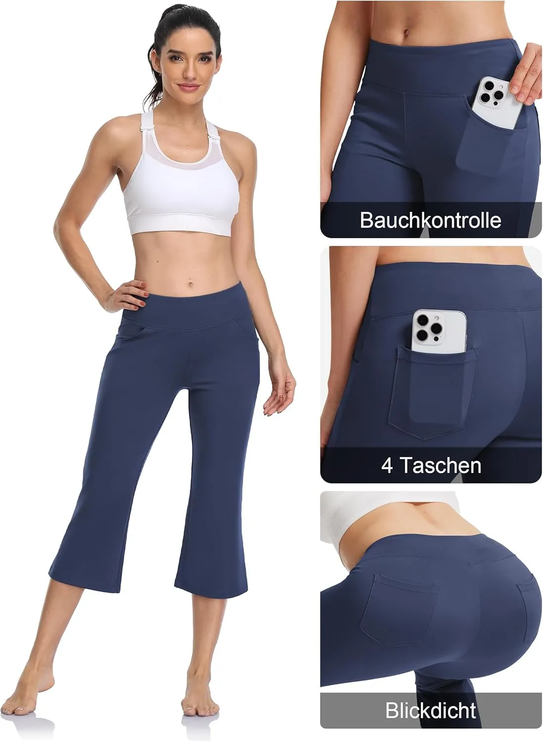 Buttery Soft Women's Bootcut Yoga Pants with 4 Pockets Tummy Control Workout Bootleg Work Pants