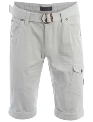 Cargo Shorts With Free Matching Belt in Grey - Dissident