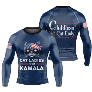 Cat Ladies For Kamala Men's Long Sleeve Rash Guard