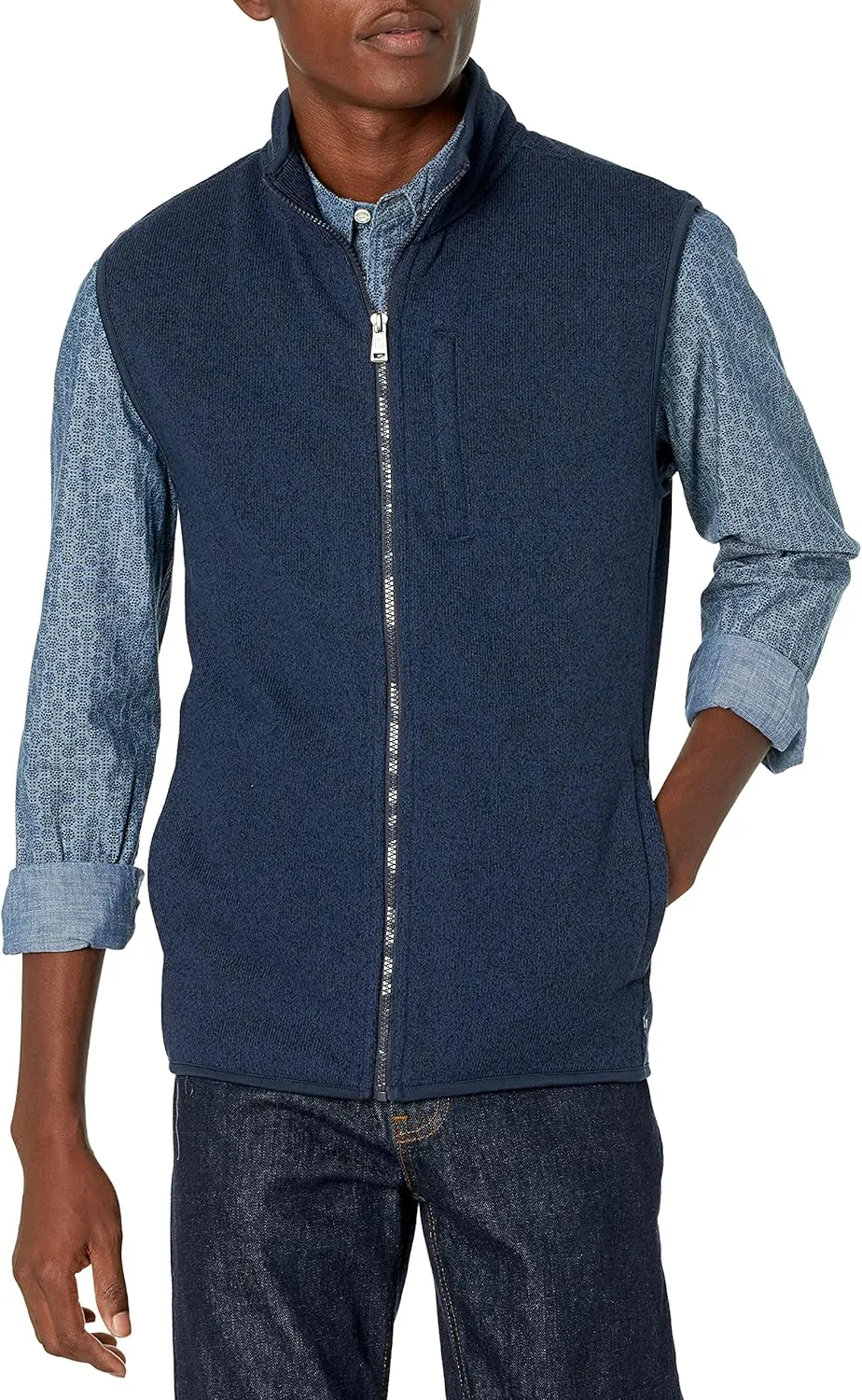 Chaps Men's Fleece Mockneck Vest