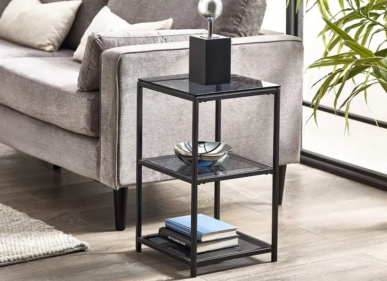 Chicago Smoked Glass Narrow Side Table