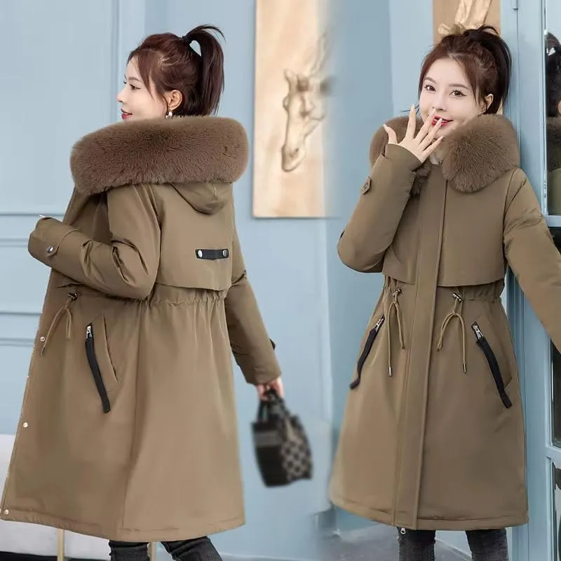 Cotton Padded Winter Jacket Women Warm Hooded Parkas Coat Down Jacket Female Outerwear