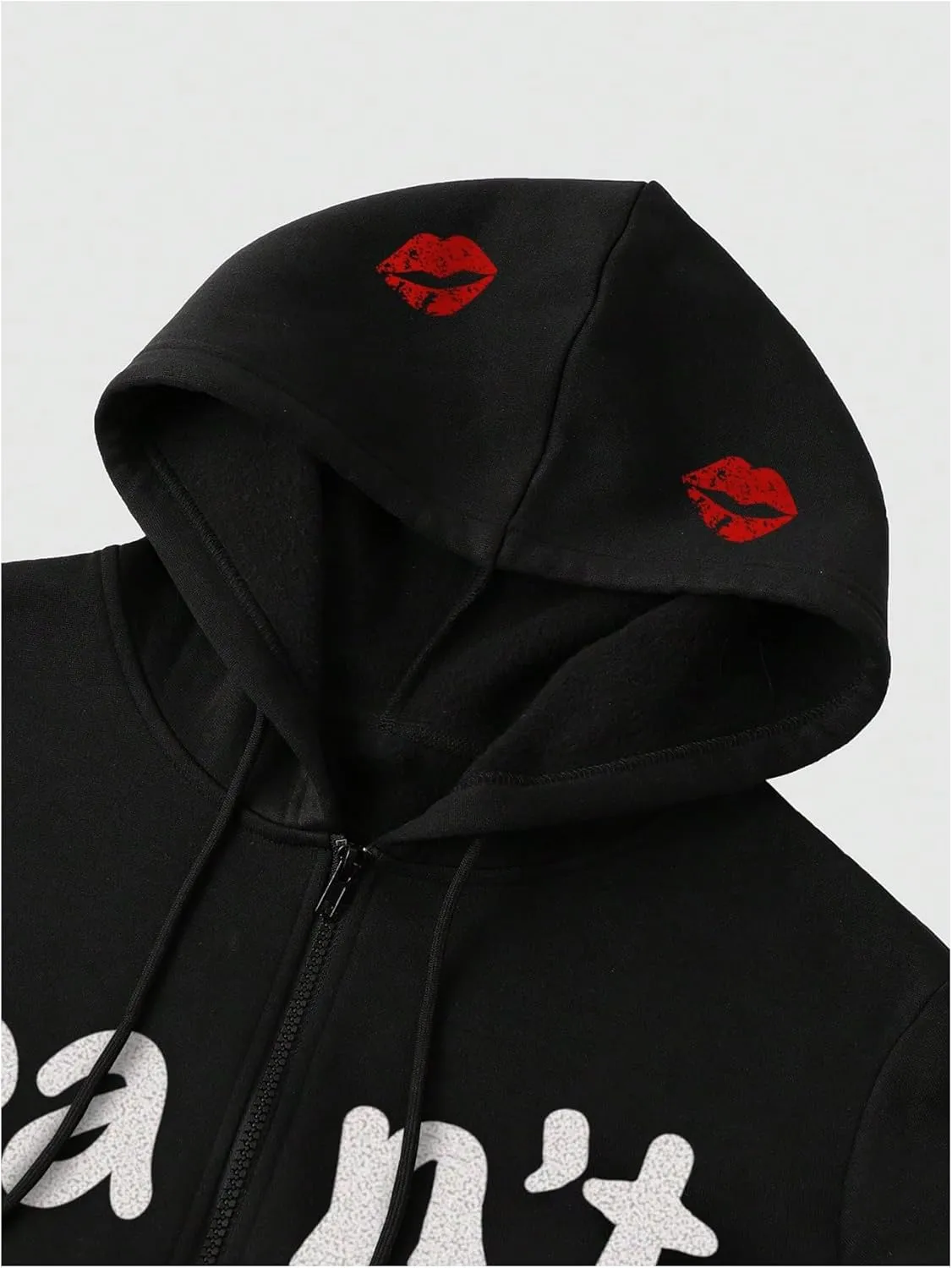 COZYEASE Women's Zip Up Graphic Hoodie Tops Long Sleeve Drawstring Hooded Sweatshirt Outerwear Streetwear