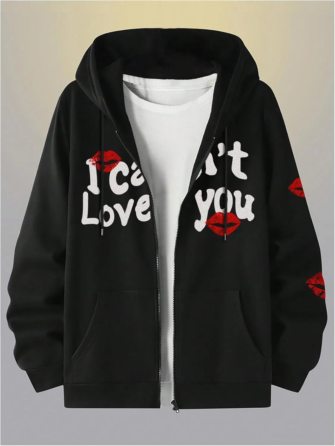 COZYEASE Women's Zip Up Graphic Hoodie Tops Long Sleeve Drawstring Hooded Sweatshirt Outerwear Streetwear