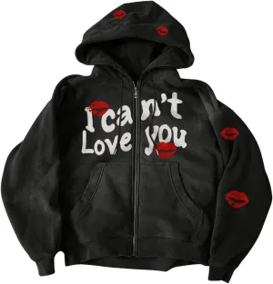 COZYEASE Women's Zip Up Graphic Hoodie Tops Long Sleeve Drawstring Hooded Sweatshirt Outerwear Streetwear