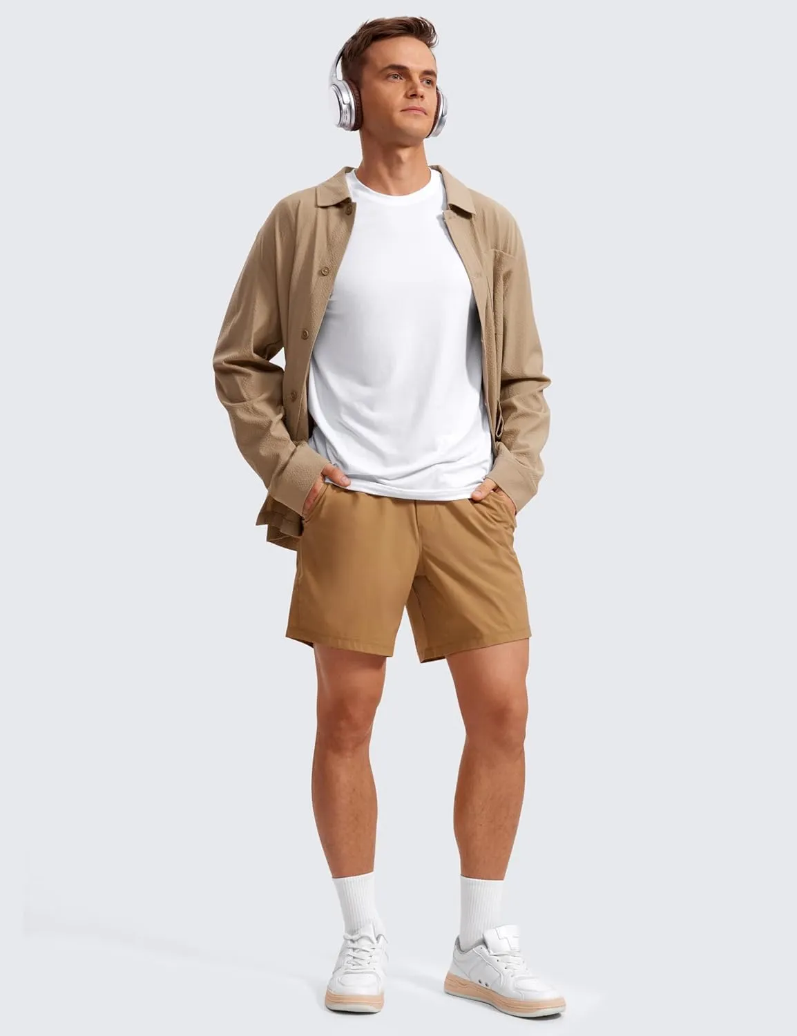 CRZ YOGA Mens Long Sleeve Basic Shirts Moisture Wicking Workout Tops Casual Crewneck Comfort T-Shirt