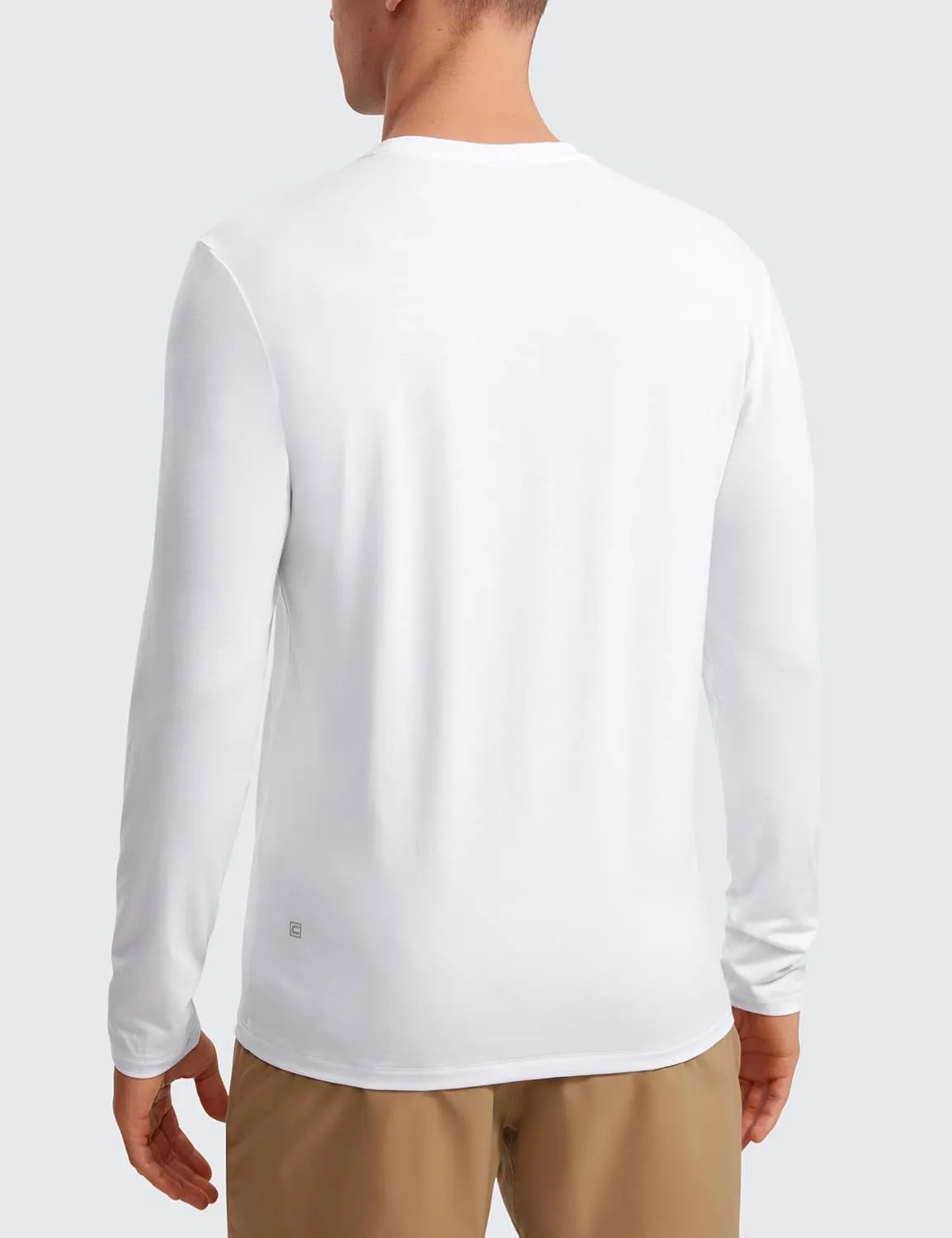 CRZ YOGA Mens Long Sleeve Basic Shirts Moisture Wicking Workout Tops Casual Crewneck Comfort T-Shirt