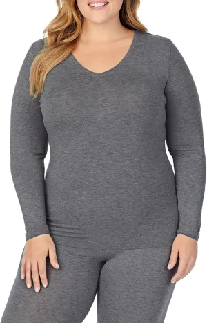 Cuddl Duds Softwear with Stretch Long Sleeve V-Neck