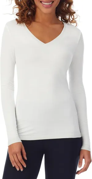Cuddl Duds Softwear with Stretch Long Sleeve V-Neck